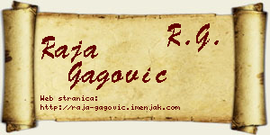 Raja Gagović vizit kartica